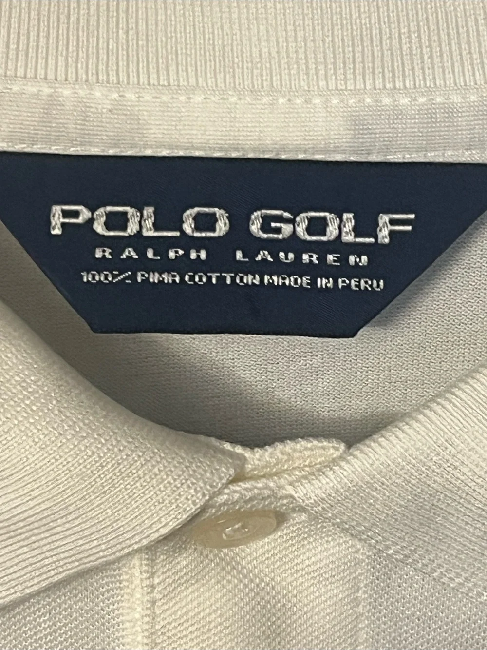 Ralph Lauren White Long Sleeve Polo with Black Pony Logo